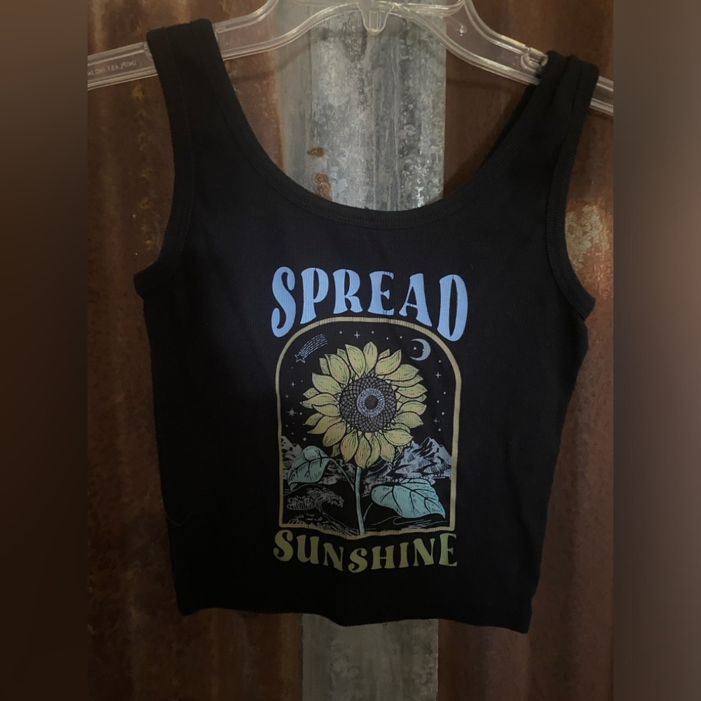 Black Graphic Tank Top